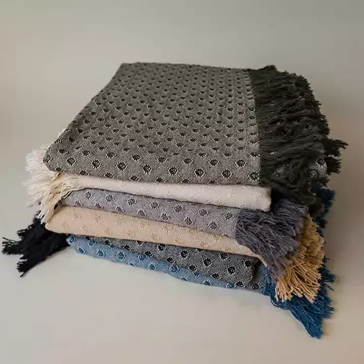 Outlet Dotted Woven Throw Blankets & Throws