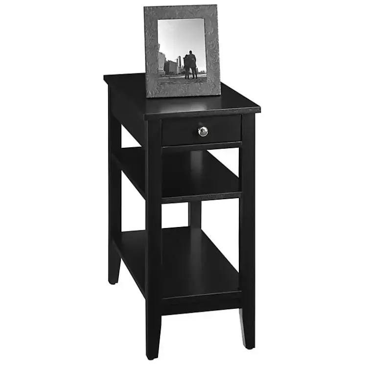 Kirklands Home Accent & End Tables|Double Shelf Wood Accent Table Black