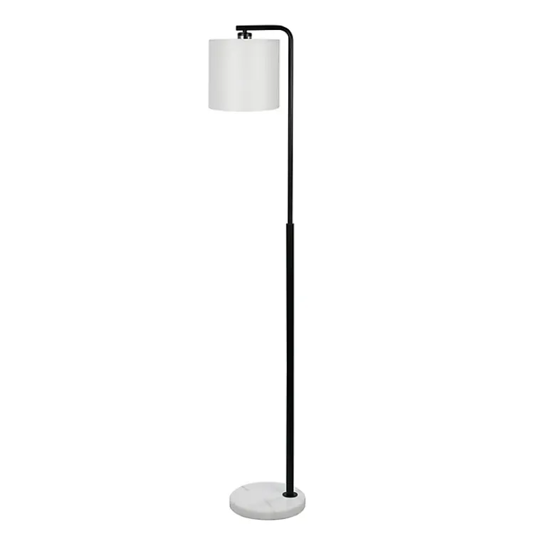 Kirklands Home Floor Lamps|Black Downbridge Marble Base Floor Lamp White