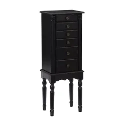 Kirklands Home Dressers & Chests|5-Drawer Ollie Petite Jewelry Armoire Black
