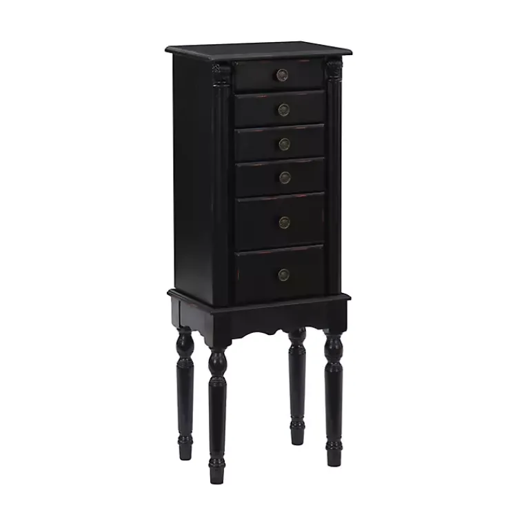 Kirklands Home Dressers & Chests|5-Drawer Ollie Petite Jewelry Armoire Black
