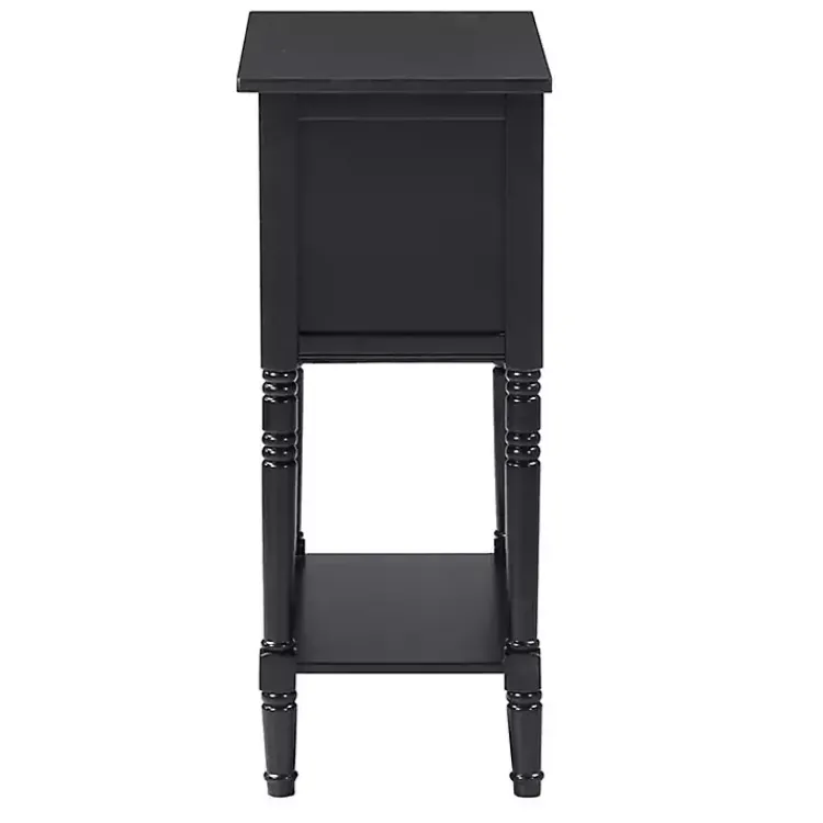 Kirklands Home Accent & End Tables|3-Drawer Turned Legs Accent Table Black