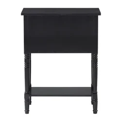 Kirklands Home Accent & End Tables|3-Drawer Turned Legs Accent Table Black