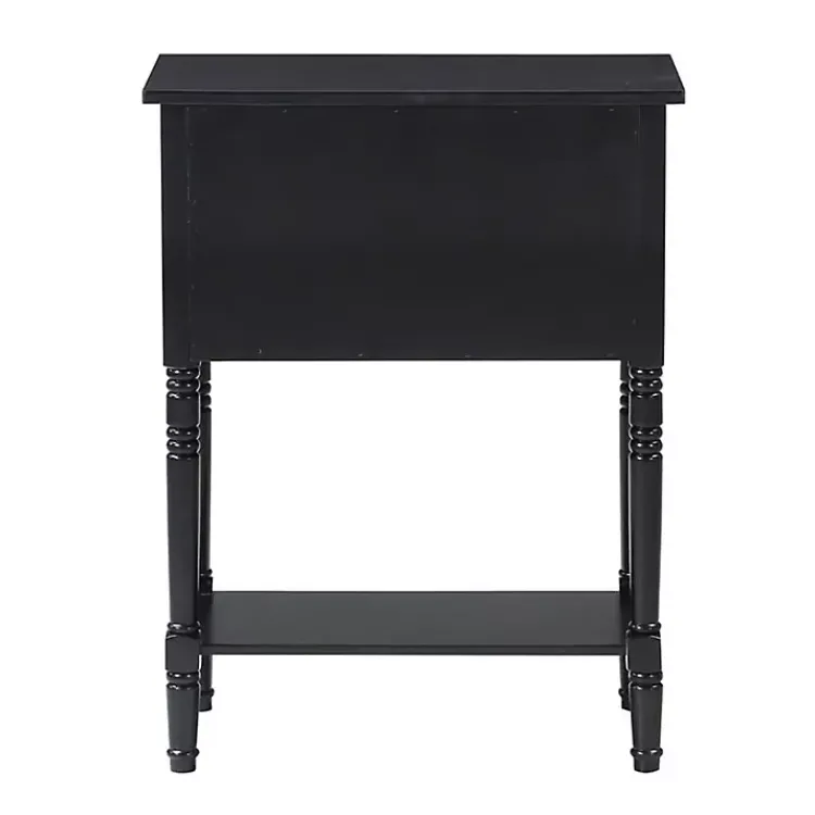Kirklands Home Accent & End Tables|3-Drawer Turned Legs Accent Table Black