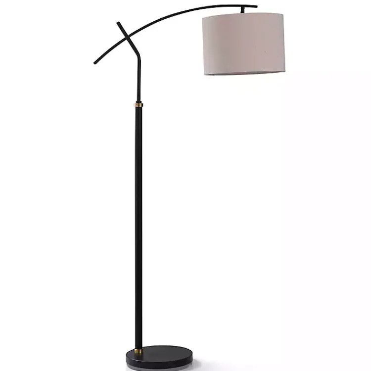 Kirklands Home Floor Lamps|Black Dudley Adjustable Arm Floor Lamp Tan