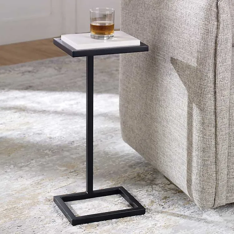 Kirklands Home Accent & End Tables|Elevated Marble Accent Table Black