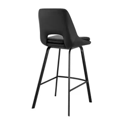 Kirklands Home Bar Stools & Counter Height Stools|Faux Leather Carise Swivel Bar Stool Black