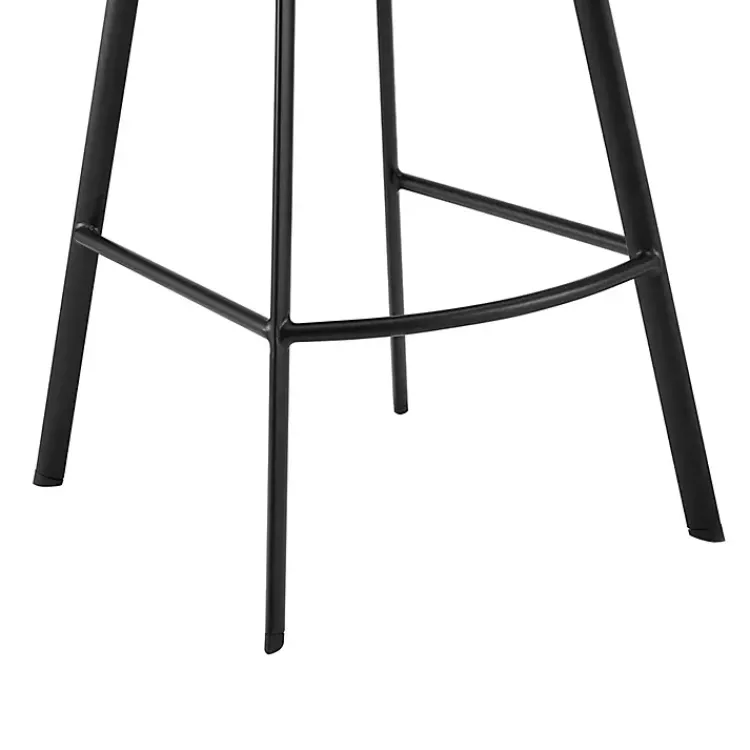 Kirklands Home Bar Stools & Counter Height Stools|Faux Leather Carise Swivel Bar Stool Black