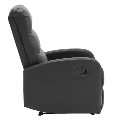 Kirklands Home Accent Chairs|Faux Leather Dormi Recliner Black
