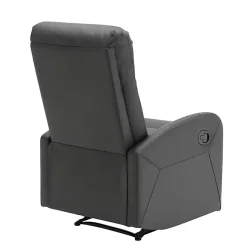 Kirklands Home Accent Chairs|Faux Leather Dormi Recliner Black