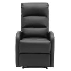 Kirklands Home Accent Chairs|Faux Leather Dormi Recliner Black