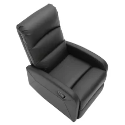 Kirklands Home Accent Chairs|Faux Leather Dormi Recliner Black