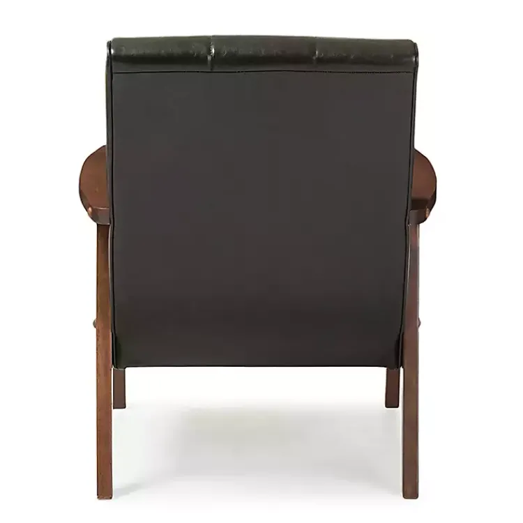 Kirklands Home Accent Chairs|Faux Leather Kegan Accent Chair Black
