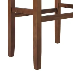 Kirklands Home Bar Stools & Counter Height Stools|Black Faux Leather Madison Walnut Stool Bar