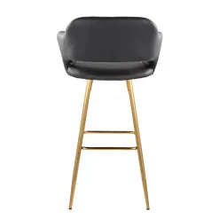 Kirklands Home Bar Stools & Counter Height Stools|Faux Leather Marge Bar Stools, Set of 2 Black