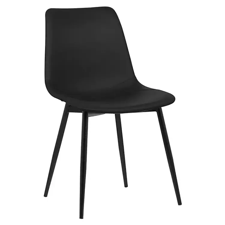 Kirklands Home Dining Chairs|Faux Leather Monte Dining Chair Black