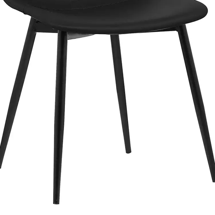 Kirklands Home Dining Chairs|Faux Leather Monte Dining Chair Black