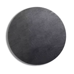 Kirklands Home Table Linens|Faux Leather Round Placemat Black
