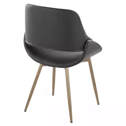 Kirklands Home Accent Chairs|Faux Leather Scooped Accent Chairs, Set of 2 Black