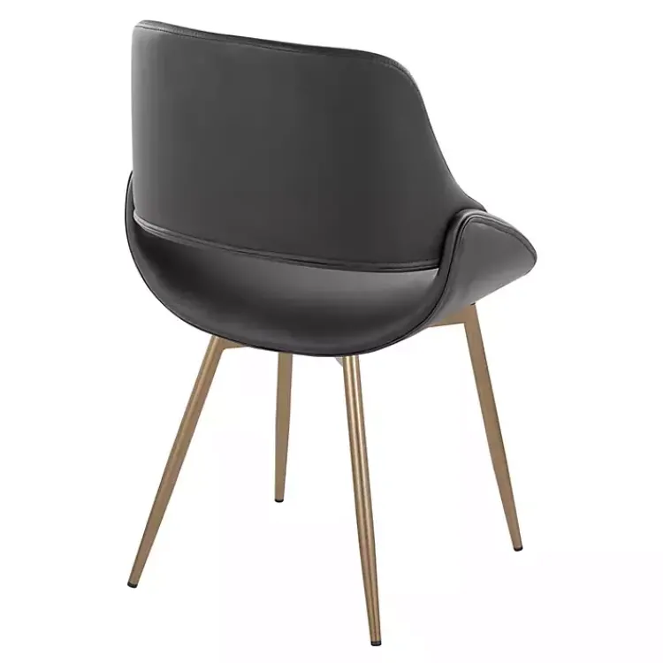 Kirklands Home Accent Chairs|Faux Leather Scooped Accent Chairs, Set of 2 Black