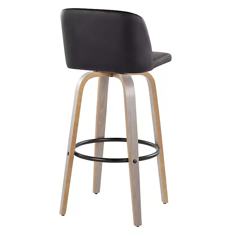 Kirklands Home Bar Stools & Counter Height Stools|Faux Leather Torino Bar Stools, Set of 2 Black