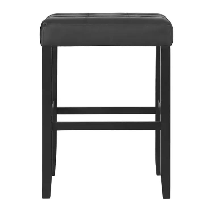 Kirklands Home Bar Stools & Counter Height Stools|Faux Leather Tufted Madison Bar Stool Black