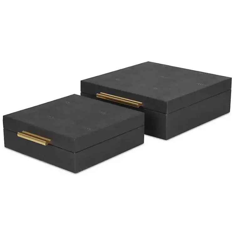 Outlet Faux Shagreen 2-pc. Square Decorative Boxes Baskets & Boxes