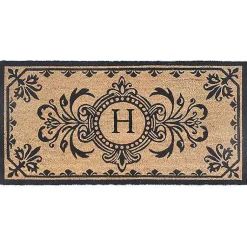 Kirklands Home Doormats|Black Fleur De Lis Monogram H Doormat