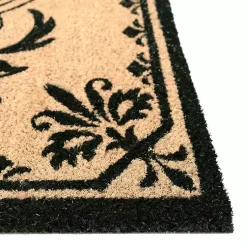 Kirklands Home Doormats|Black Fleur De Lis Monogram M Doormat