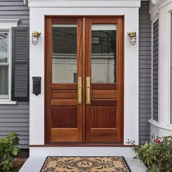 Kirklands Home Doormats|Black Fleur De Lis Monogram M Doormat