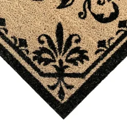 Kirklands Home Doormats|Black Fleur De Lis Monogram P Doormat