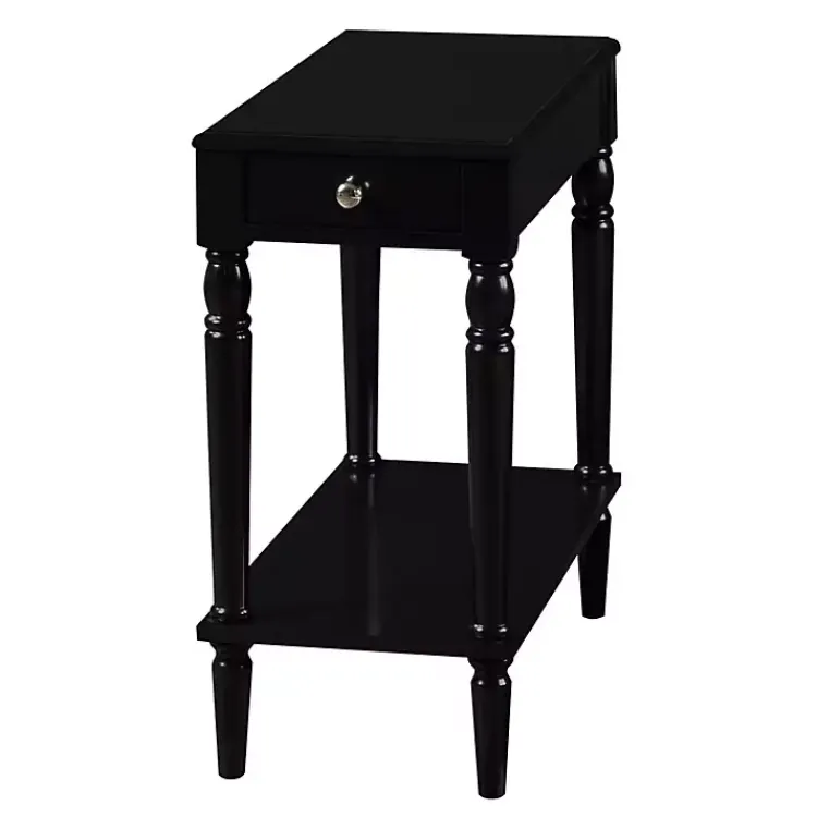 Kirklands Home Accent & End Tables|French Country Single Drawer Accent Table Black