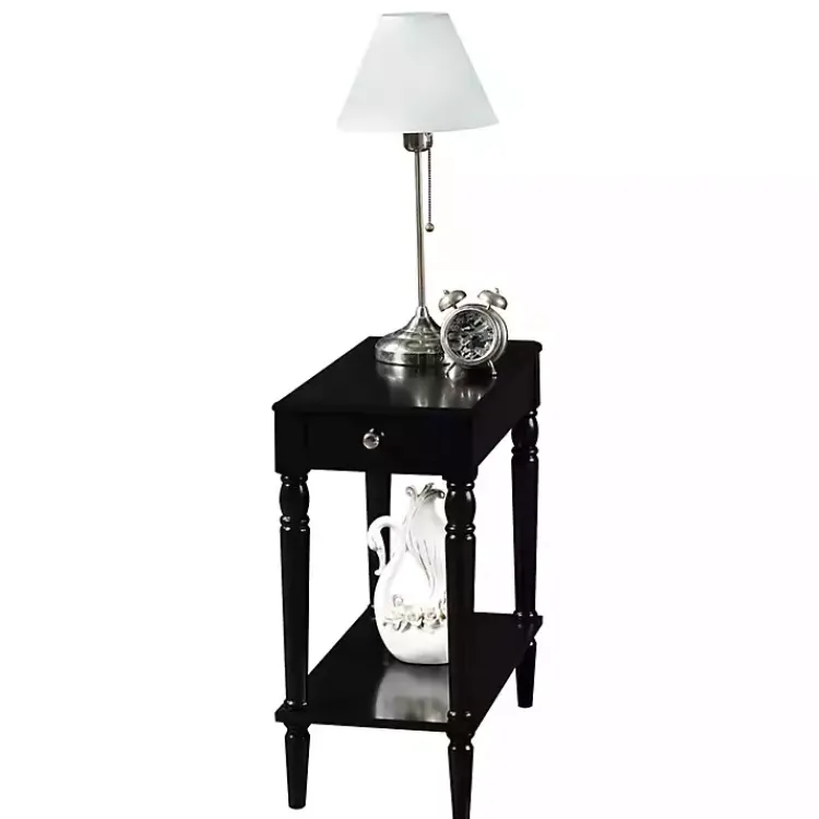 Kirklands Home Accent & End Tables|French Country Single Drawer Accent Table Black