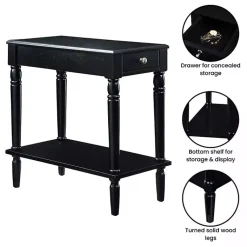 Kirklands Home Accent & End Tables|French Country Single Drawer Accent Table Black