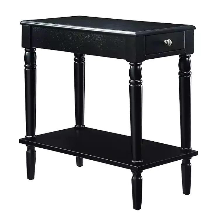 Kirklands Home Accent & End Tables|French Country Single Drawer Accent Table Black