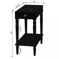 Kirklands Home Accent & End Tables|French Country Single Drawer Accent Table Black