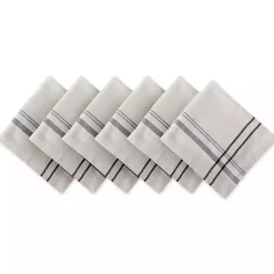 Kirklands Home Table Linens|French Stripe Napkins, Set of 6 Black