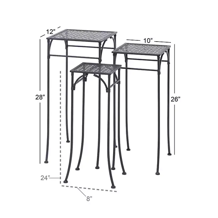 Kirklands Home Planters|Garden 3-pc. Plant Stand Set Black