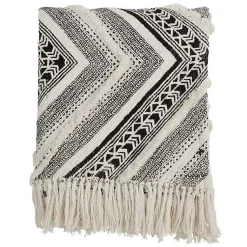 Clearance Black Geometric Diamond Throw Blankets & Throws
