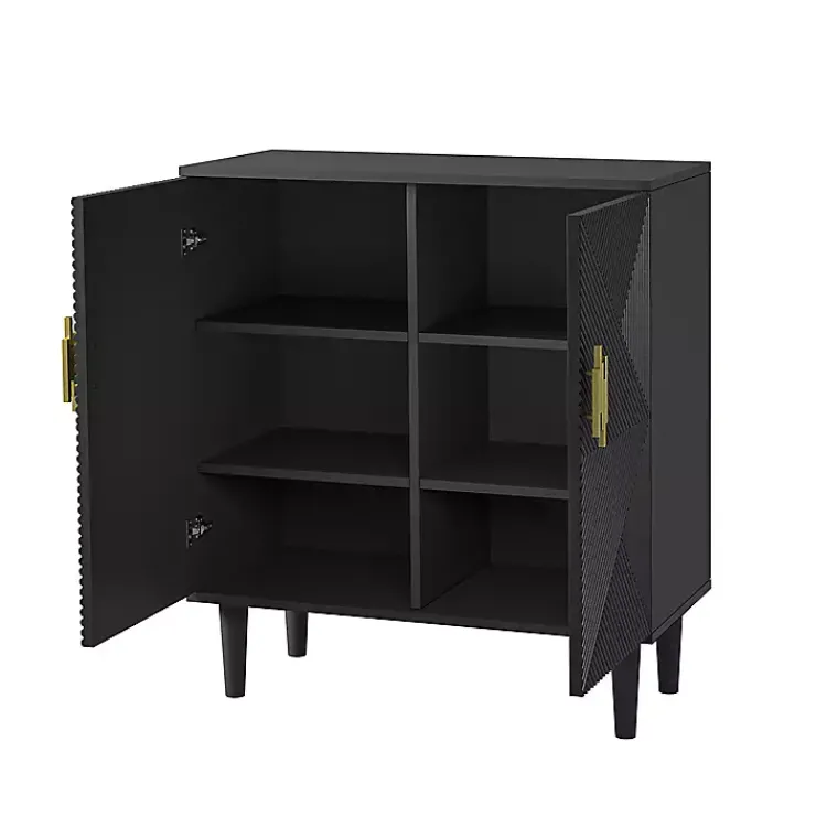 Kirklands Home Cabinets & Sideboards|Geometric Gold Handle Cabinet Black