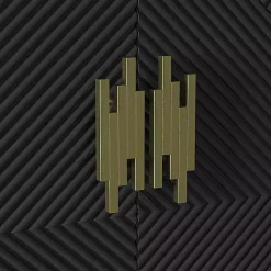 Kirklands Home Cabinets & Sideboards|Geometric Gold Handle Cabinet Black
