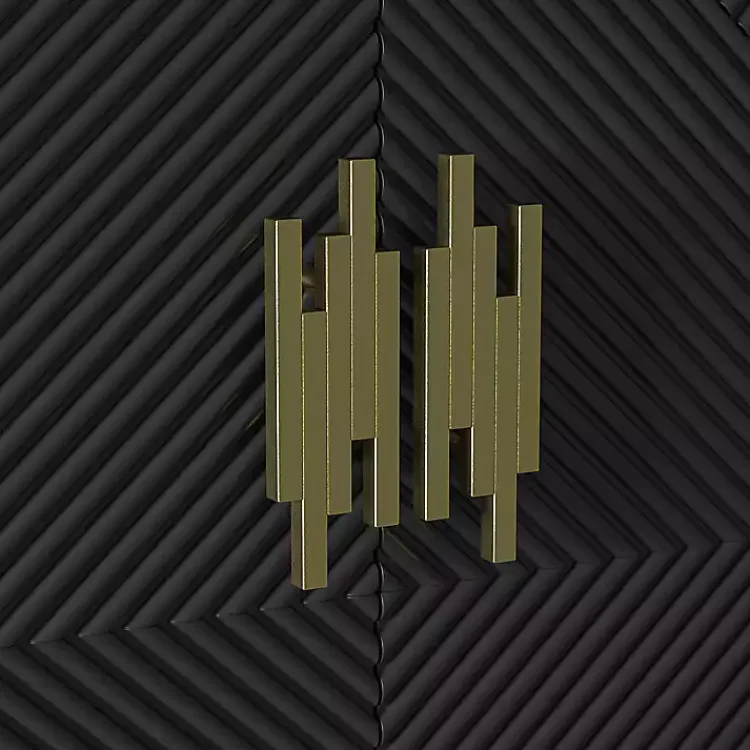 Kirklands Home Cabinets & Sideboards|Geometric Gold Handle Cabinet Black