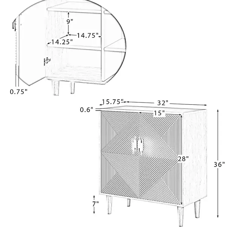 Kirklands Home Cabinets & Sideboards|Geometric Gold Handle Cabinet Black