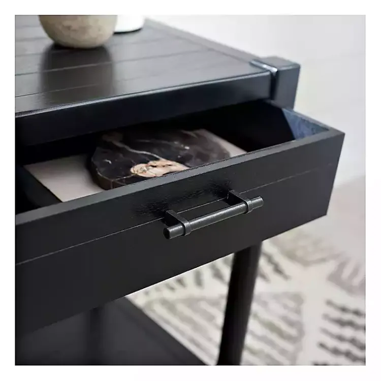 Kirklands Home Accent & End Tables|Geometrical Industrial Pull Accent Table Black