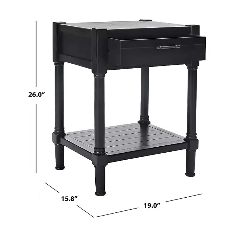 Kirklands Home Accent & End Tables|Geometrical Industrial Pull Accent Table Black