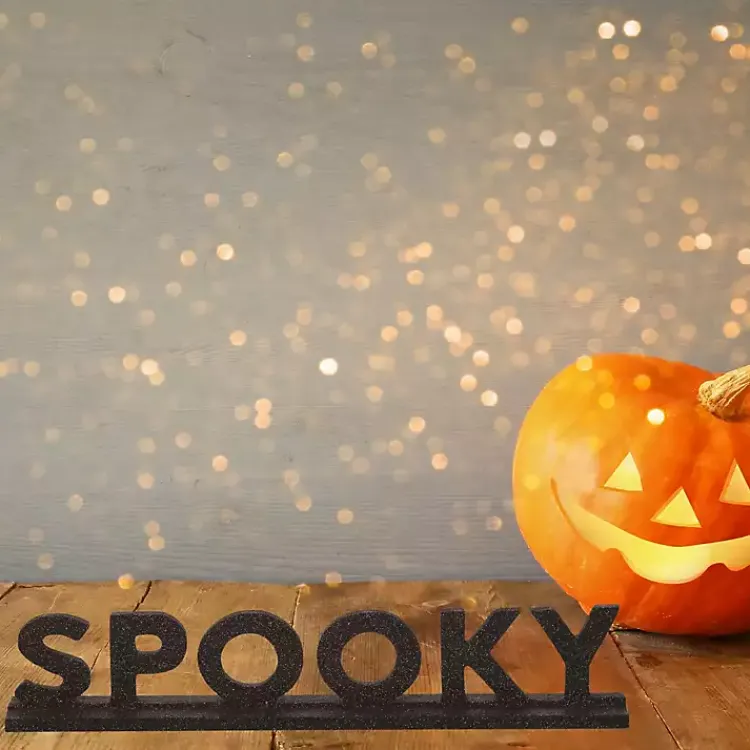 Best Glitter Spooky Tabletop Sign Halloween
