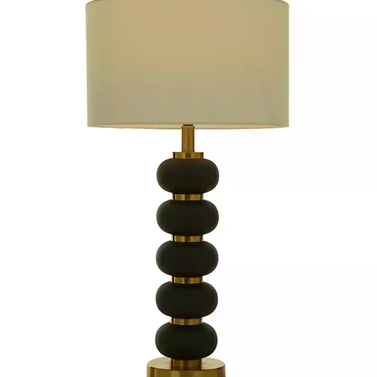 Kirklands Home Table Lamps|Black Gold Metal Spindle Table Lamp Cream