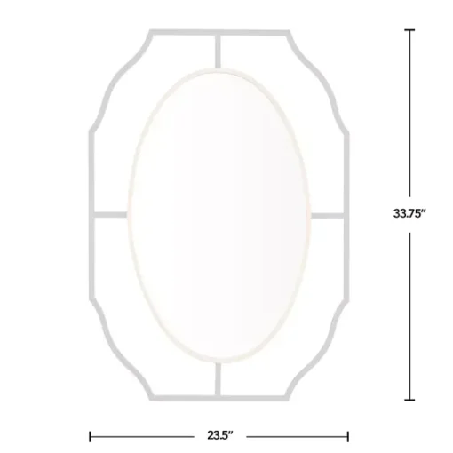 Kirklands Home Decorative Mirrors|Black Gold Scalloped Oval Frame Wall Mirror