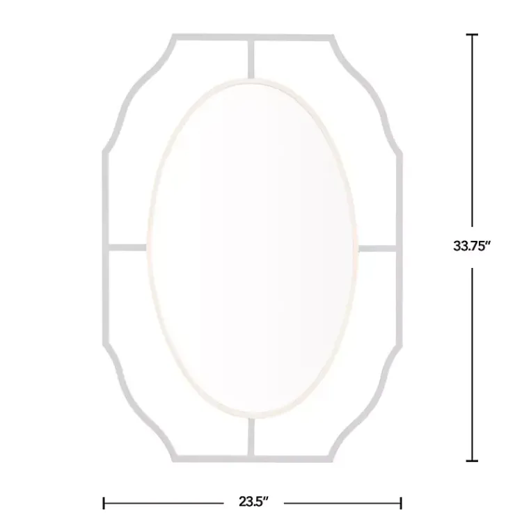 Kirklands Home Decorative Mirrors|Black Gold Scalloped Oval Frame Wall Mirror