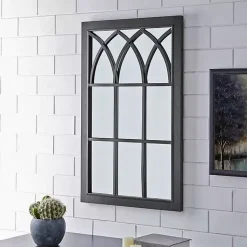Kirklands Home Decorative Mirrors|Grandview Arched Frame Mirror Black